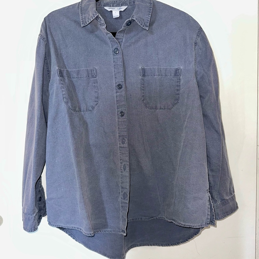 Old Navy Blue Button Down Shirt “The Boyfriend Shirt”